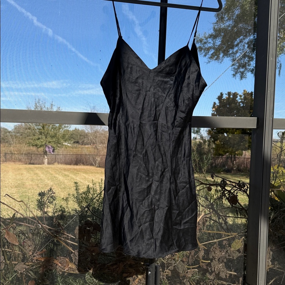 Victoria's Secret lingerie silk Midnight Black Slip dress